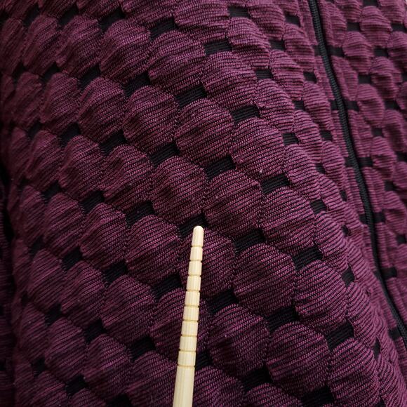 Habitat Maroon Red Black Zipper Front Collared Jacket Coat Size Medium - Picture 11 of 12